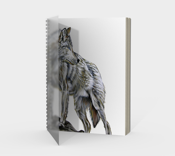 Spiral Bound notebook with wolf painting by Canadian artist Leah Pipe 'The Leader'  Great gifts for writers. Great gifts for wolf lovers