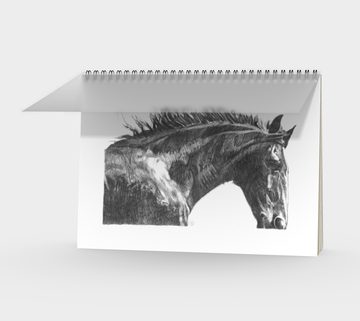 Spiral Bound notebook with horse drawing by Canadian artist Leah Pipe Great gifts for writers. Great gifts for horse lovers