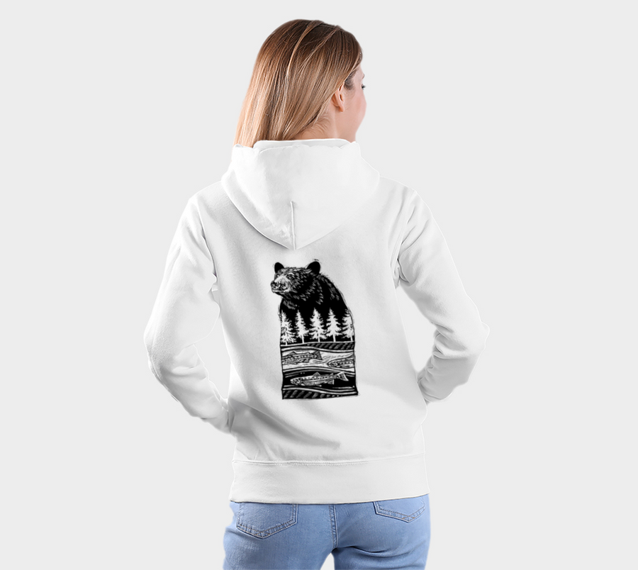 Bear River Dreaming of Salmon - Black Hoodie