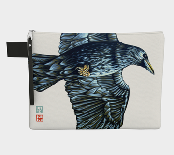 Carry-all zipper pouches featuring printed artwork from Canadian artist Leah Pipe. Denim-lined carry-alls come in 4 handy sizes to make toting and organizing almost anything effortless.