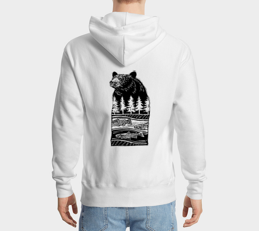 Bear River Dreaming of Salmon - Black Hoodie