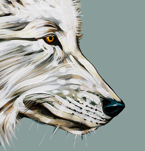 Dreaming of a White Wolf - Canvas