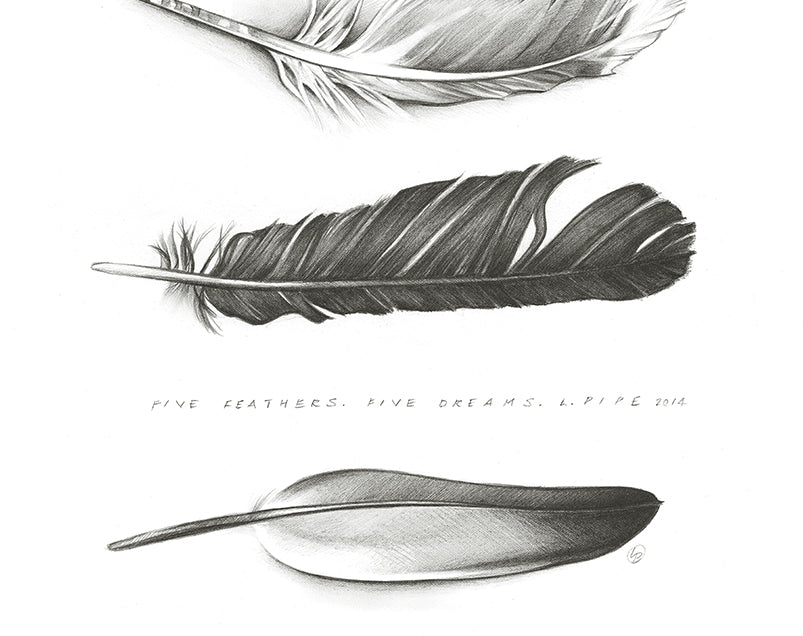 Five Feathers - Art Print
