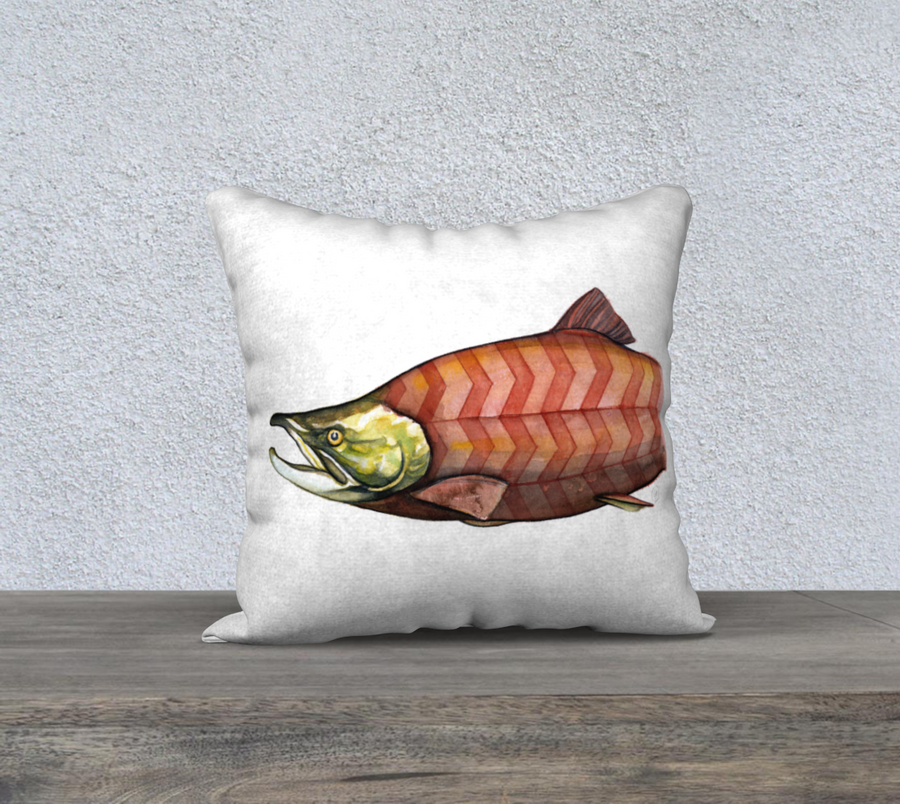 Chevron Salmon 18 x18 Pillow Cover Leah Pipe