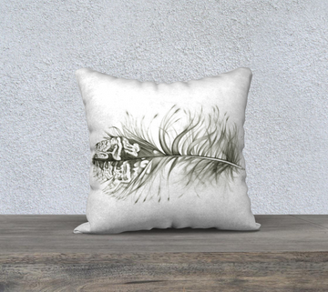 Owl Feather - 18x18 Pillow Cover