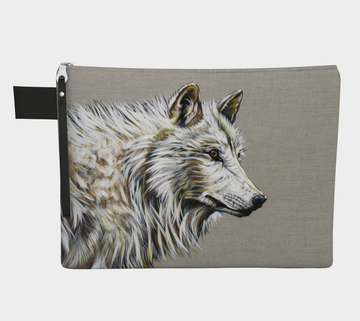 Carry-all zipper pouches featuring printed artwork 'The Matriarch' by talented artist Leah Pipe. Denim-lined carry-alls come in 4 handy sizes to make toting and organizing almost anything effortless.