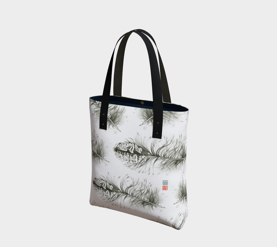 OWL FEATHER PATTERN tote bag
