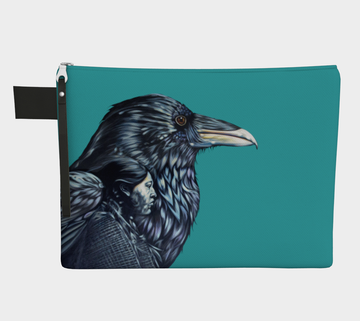 Carry-all zipper pouches featuring printed artwork by talented Canadian artist Leah Pipe from the original 'The Dream' that hangs in Smithers BC restaurant Roadhouse. Denim-lined carry-alls