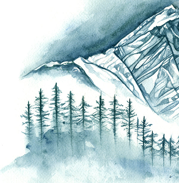 Winter Water Mountain - Canvas